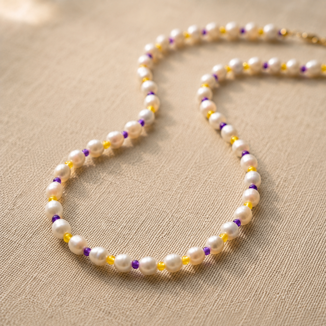 School Spirit Pearl Necklace | Custom Team Colors