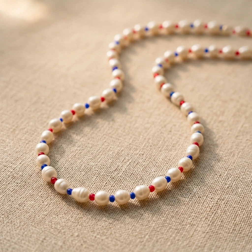 School Spirit Pearl Necklace | Custom Team Colors