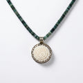 Agate Beaded Necklace with Carved Flower Pendant by Desert Gypsy - Desert Gypsy