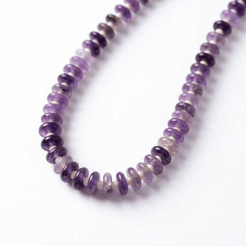 Chunky Amethyst & Bone Bead Statement Necklace - Desert Gypsy