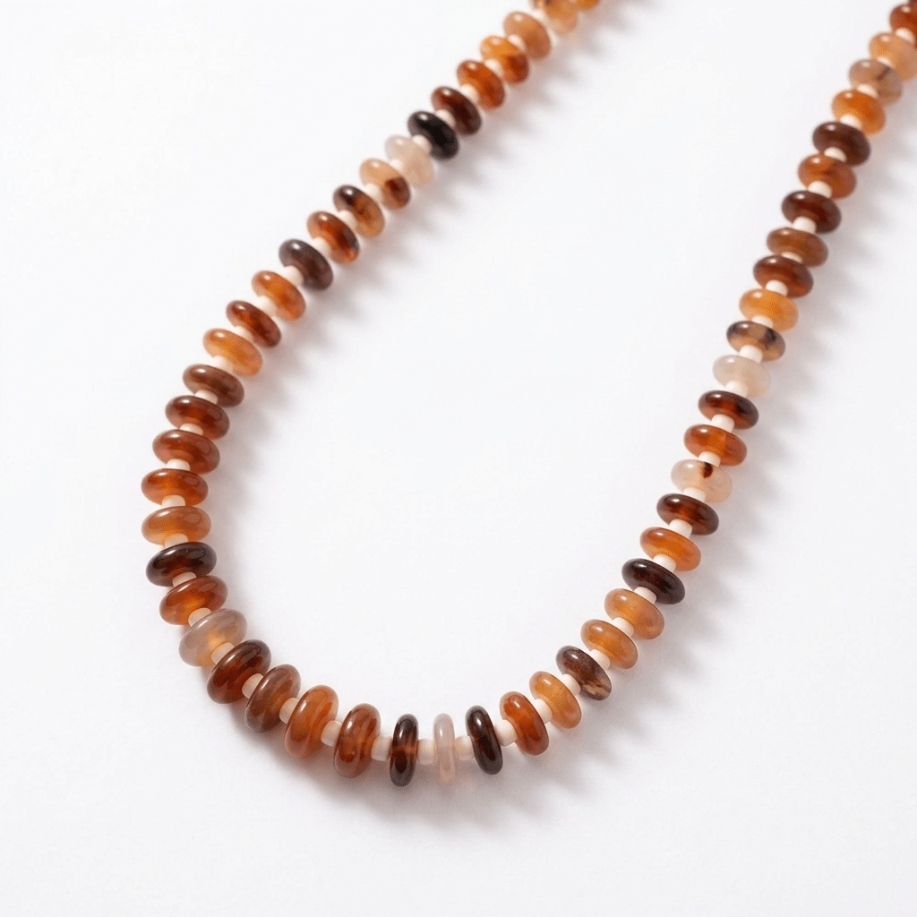 Chunky Carnelian & Bone Bead Statement Necklace - Desert Gypsy