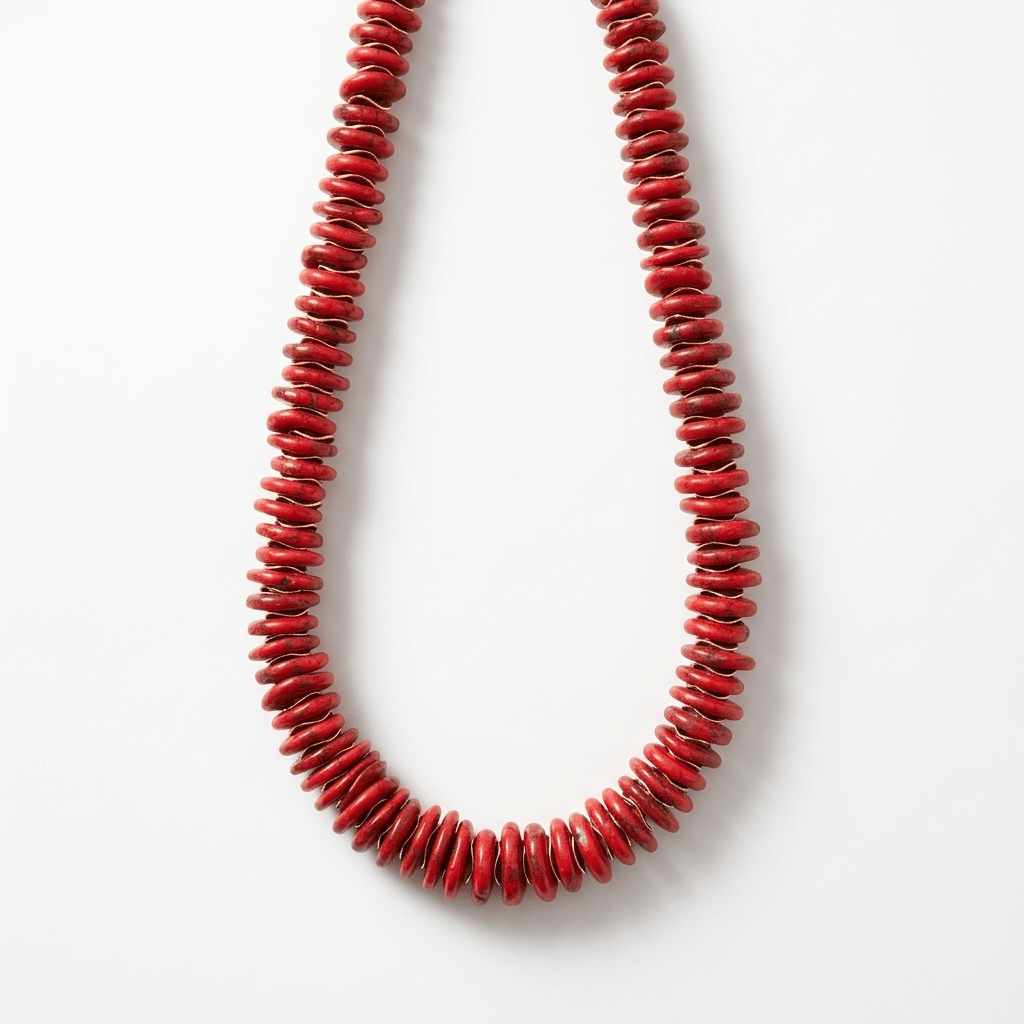 Chunky Red Beaded Necklace with Gold Accents by Desert Gypsy - Desert Gypsy