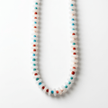 Chunky White Jade & Colorful Bone Bead Necklace - Desert Gypsy