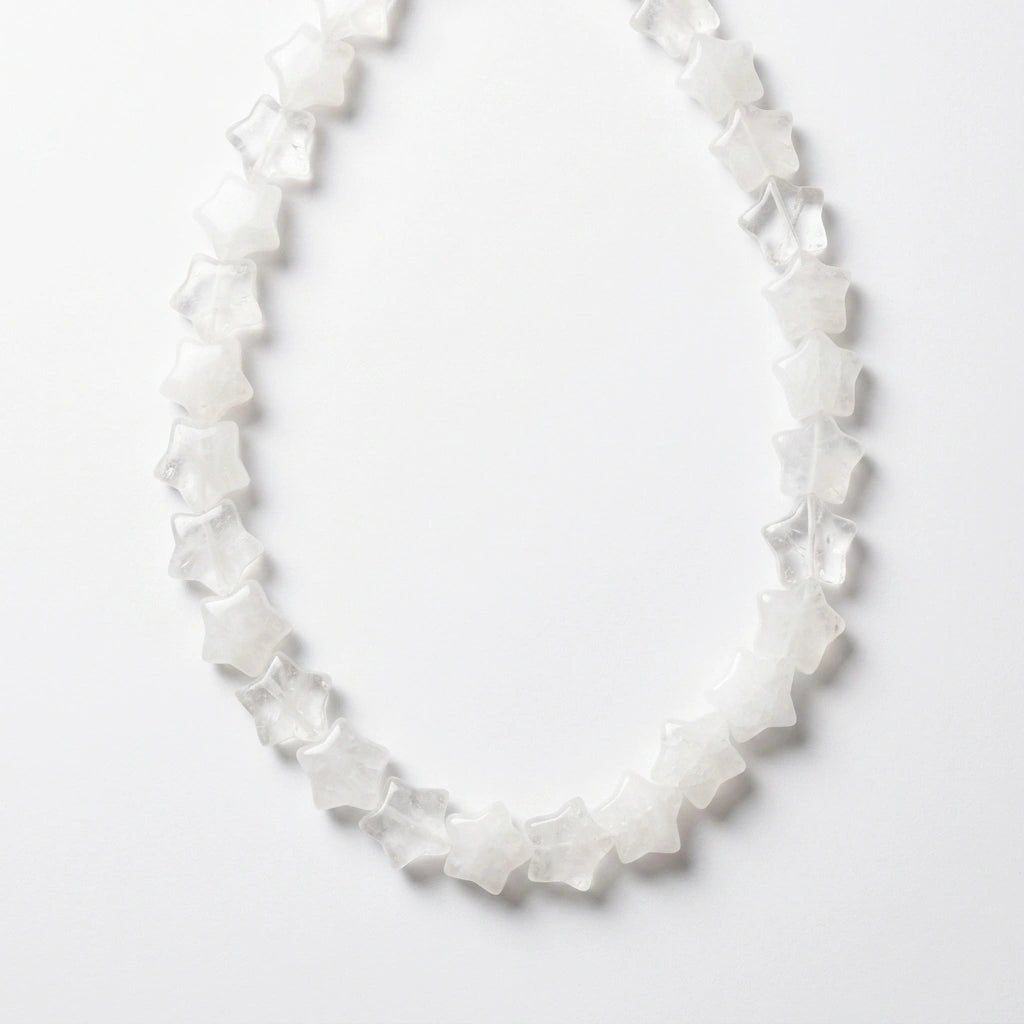 Clear Quartz Beaded Necklace with Star Shaped Beads by Desert Gypsy - Desert Gypsy