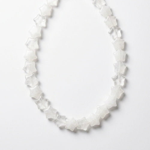 Clear Quartz Beaded Necklace with Star Shaped Beads by Desert Gypsy - Desert Gypsy