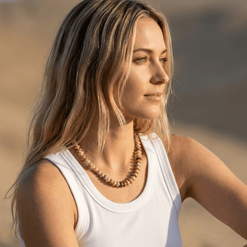 Crazy Yellow Agate & Bone Bead Statement Necklace - Desert Gypsy