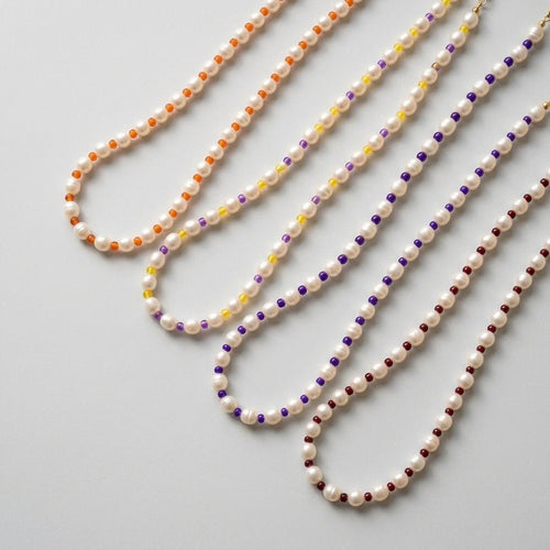 Customizable School Spirit Freshwater Pearl Necklace - Custom Team Colors by Desert Gypsy - Desert Gypsy