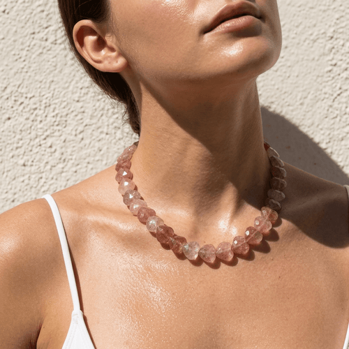 Desert Blush Necklace | Strawberry Quartz Heart Necklace - Desert Gypsy