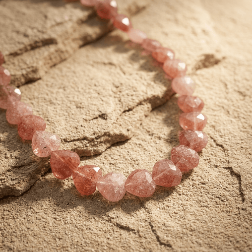 Desert Blush Necklace | Strawberry Quartz Heart Necklace - Desert Gypsy