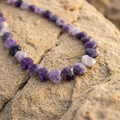 Desert Violet Necklace with faceted amethyst heart beads