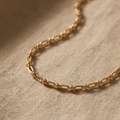 Golden Canyon Chain Necklace with textured gold filled links
