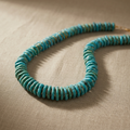 Turquoise Horizon Necklace with irregular turquoise beads and gold accents
