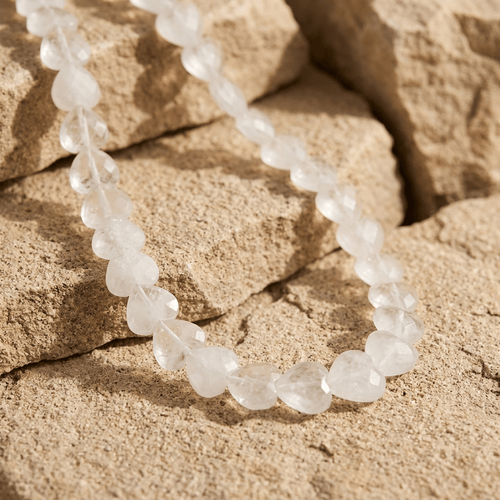 Desert Moon Necklace | Clear Quartz Heart Necklace - Desert Gypsy