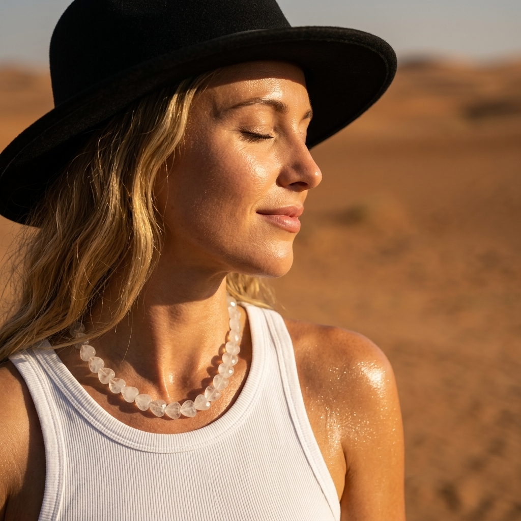 Desert Moon Necklace worn in western boho styling