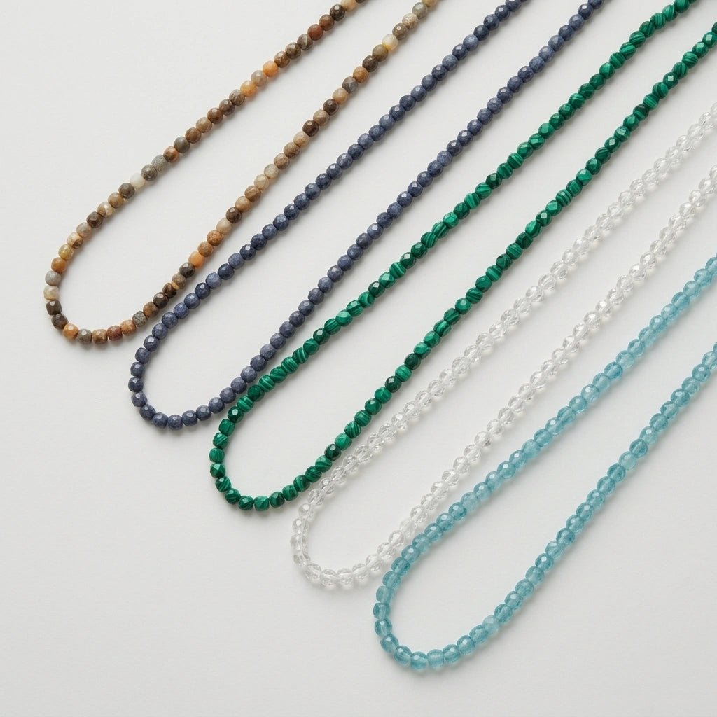 Faceted Gemstone Beaded Necklace Layering Necklace by Desert Gypsy - Desert Gypsy
