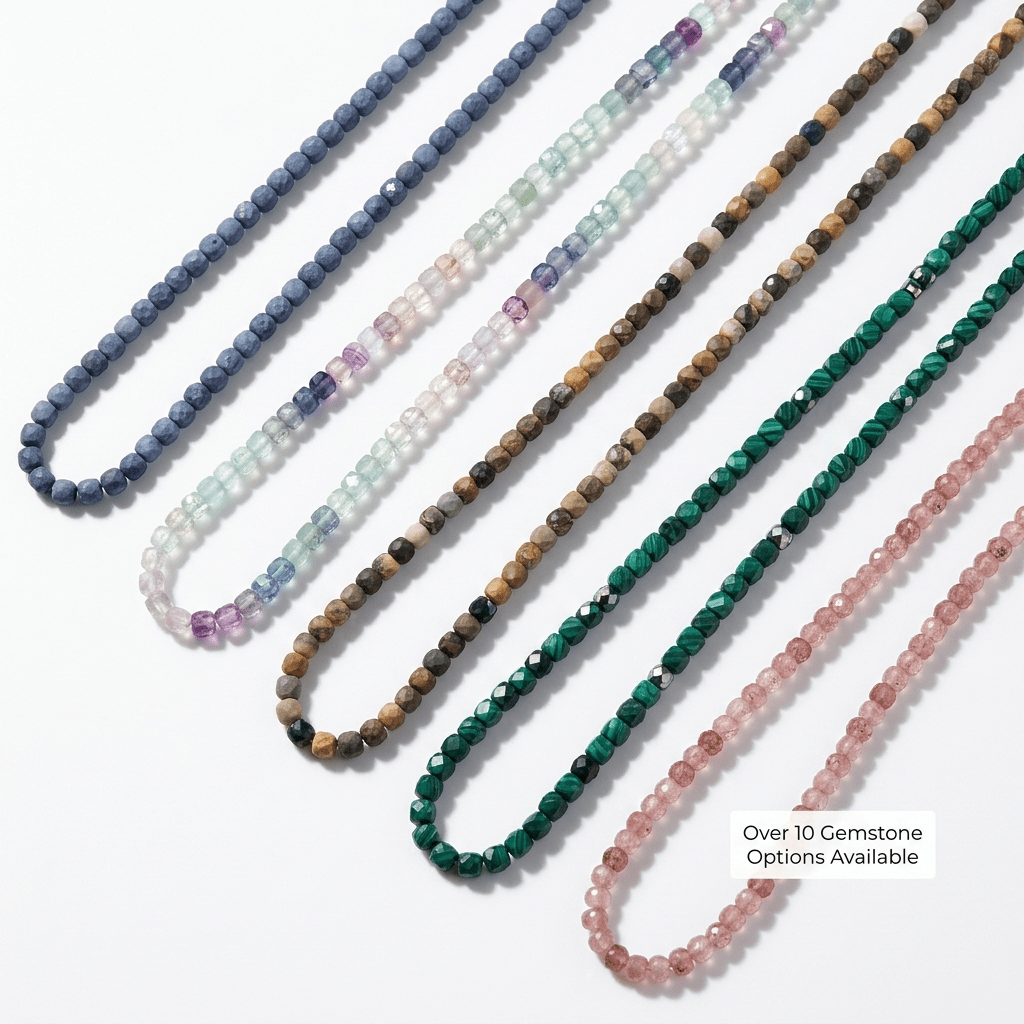 Faceted Natural Gemstone Layering Necklace | Choose Your Stone - Desert Gypsy