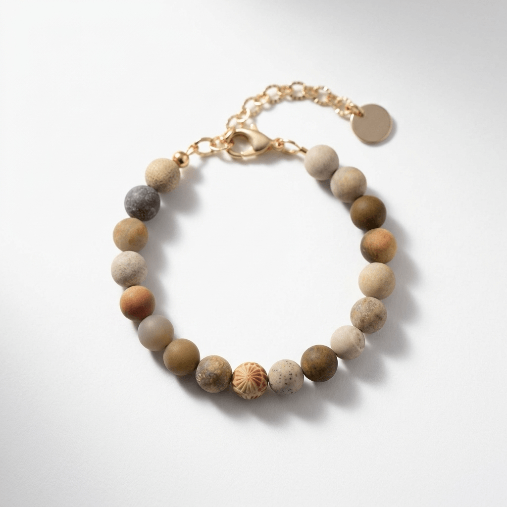 Fossil Coral Beaded Bracelet | Natural Gemstone Bracelet - Desert Gypsy