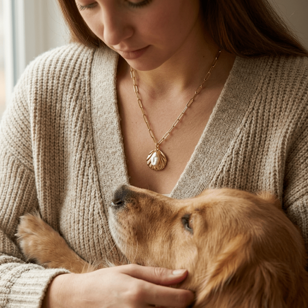 Golden Tide Necklace | Shell & Pearl Pendant Necklace - Desert Gypsy