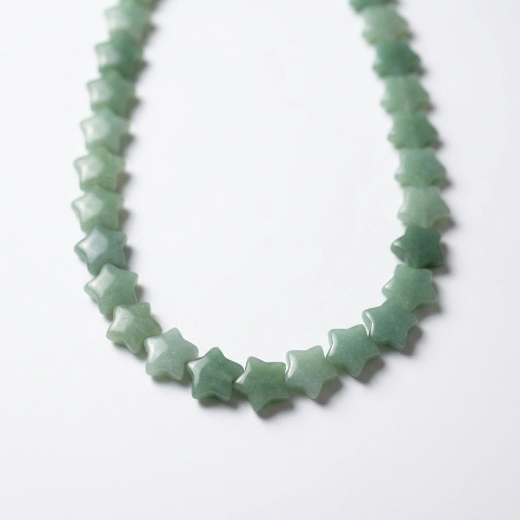 Green Aventurine Beaded Necklace with Star Shaped Beads by Desert Gypsy - Desert Gypsy