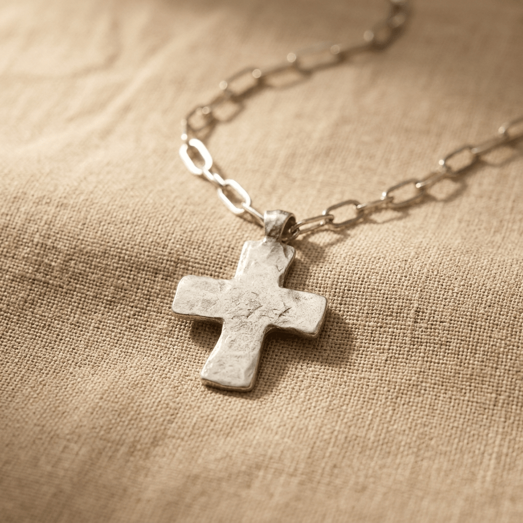High Plains Cross Necklace | Hammered Cross Pendant Necklace - Desert Gypsy