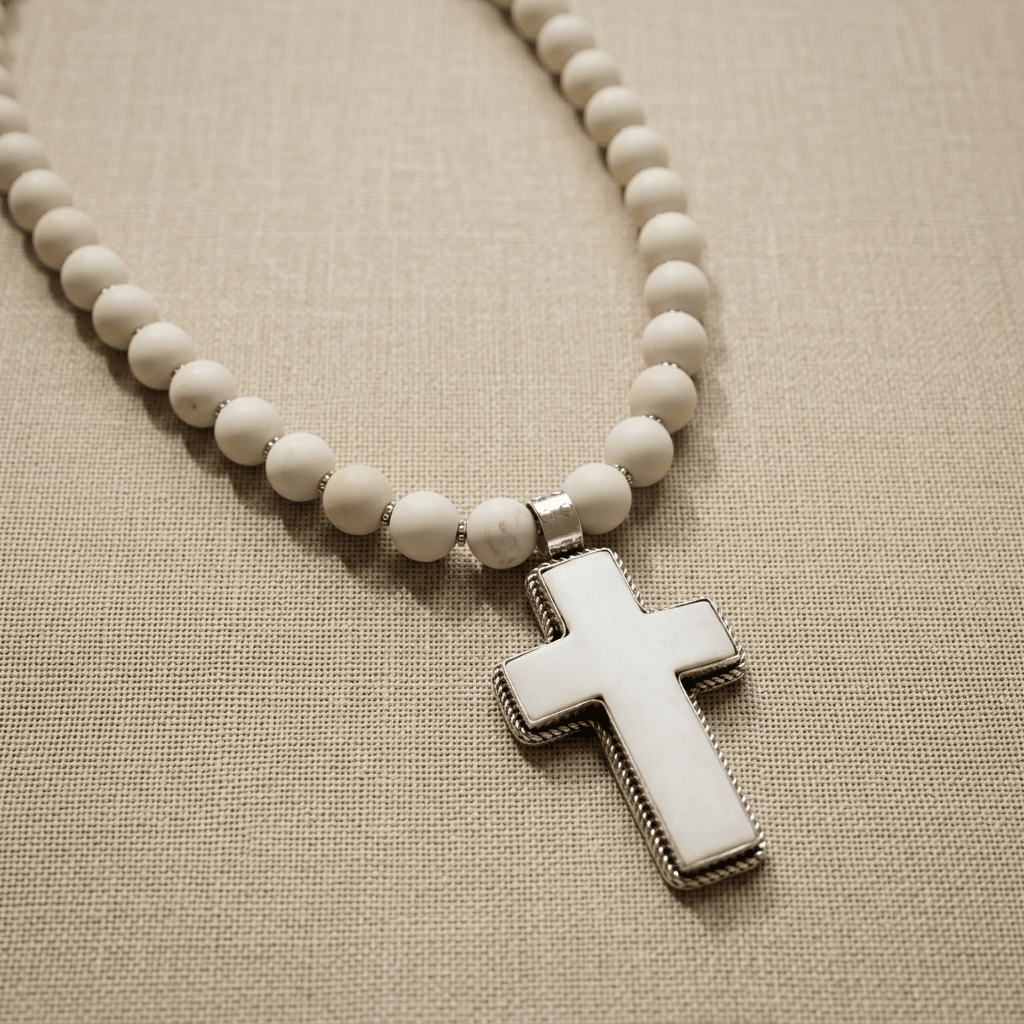 Mesa River Bead Cross Necklace | Cross Statement Necklace - Desert Gypsy