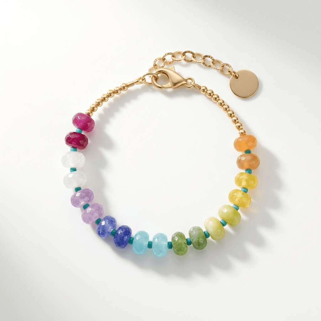 Multi Color Candy Jade Beaded Bracelet by Desert Gypsy - Desert Gypsy