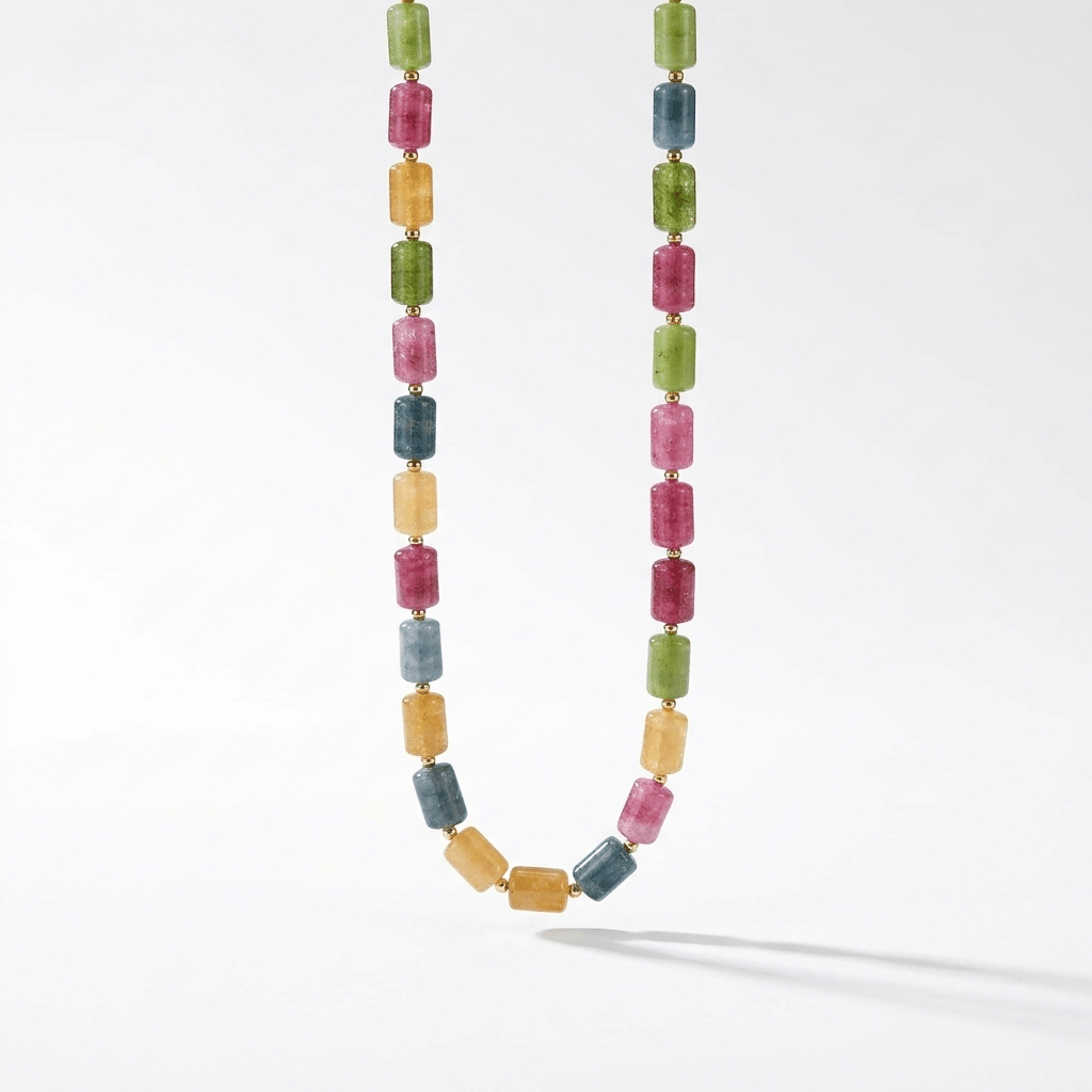 Multi Color Jade Candy Beaded Necklace | Desert Gypsy - Desert Gypsy