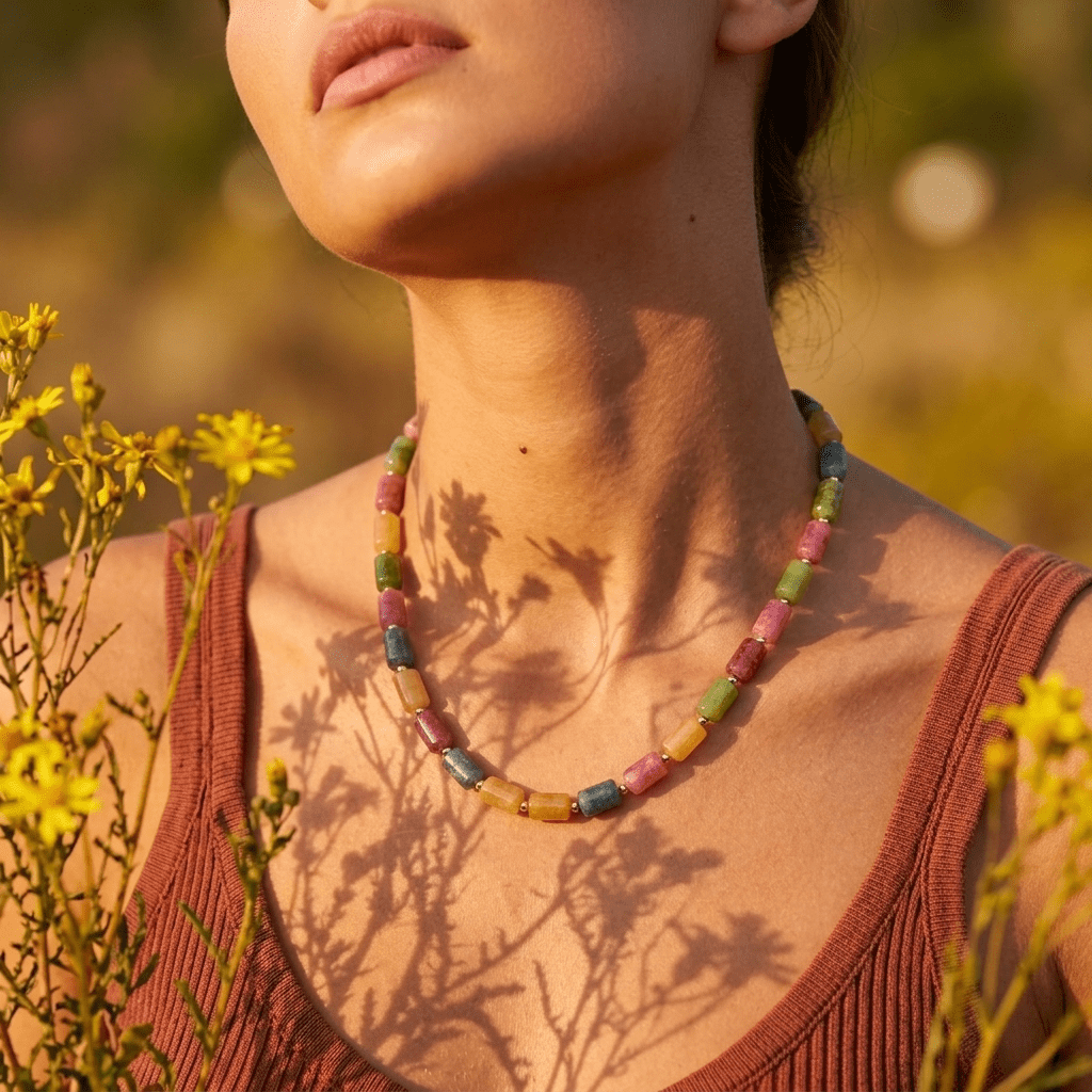 Multi Color Jade Candy Beaded Necklace | Desert Gypsy - Desert Gypsy