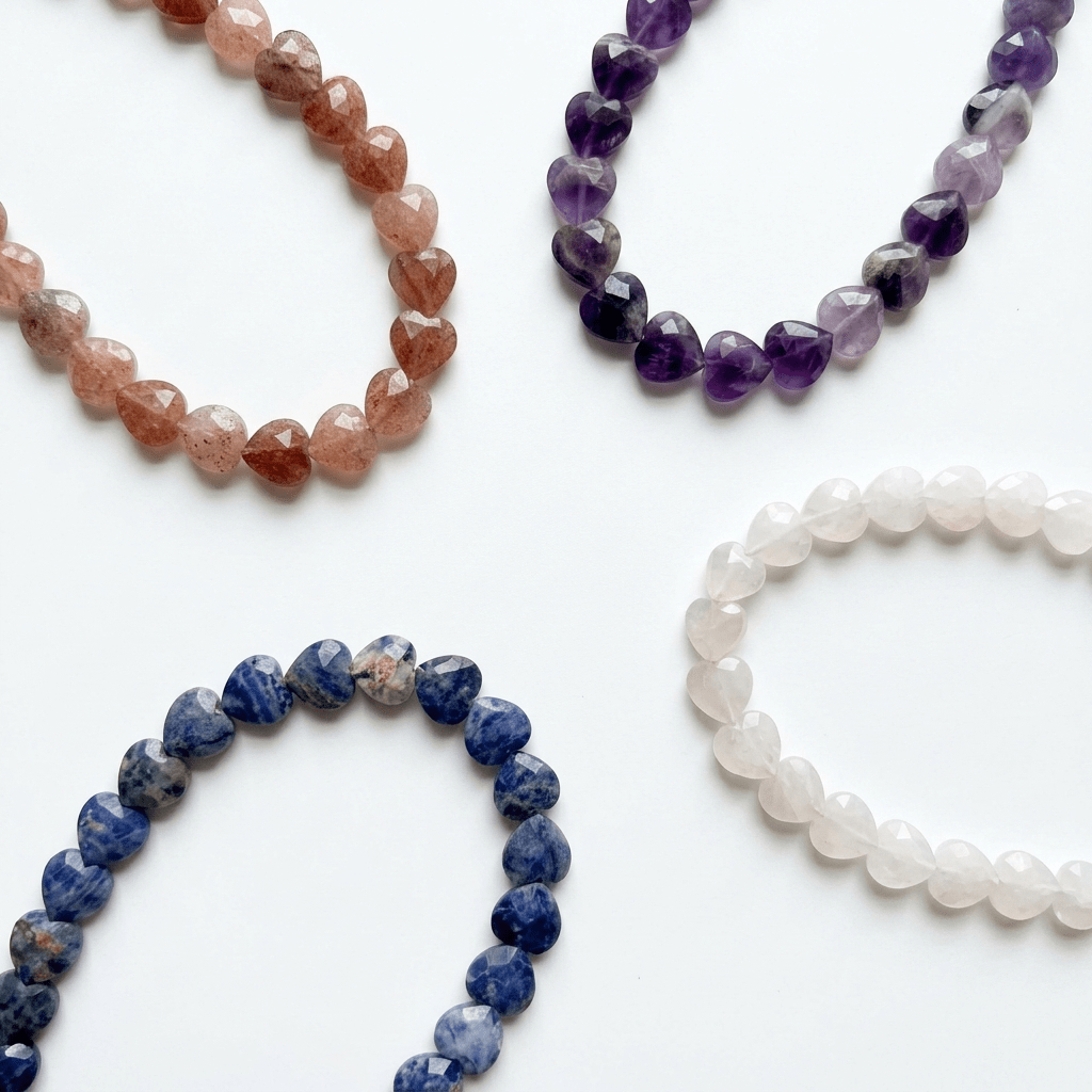 Natural Gemstone Heart Bead Necklace | Choose Your Stone - Desert Gypsy