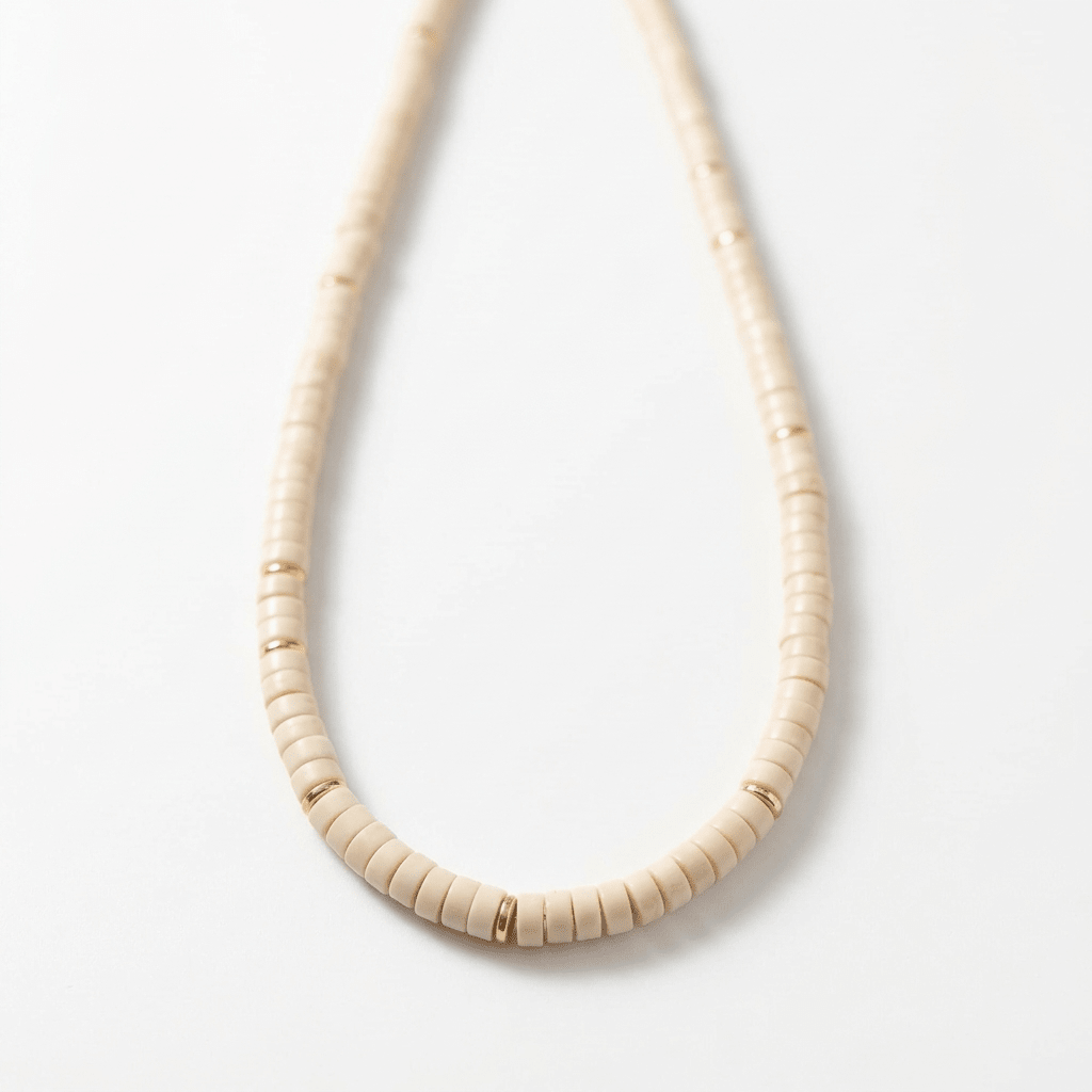 Natural Gemstone Heishi Bead Necklace with Gold Accents - 10 gemstone options - Desert Gypsy