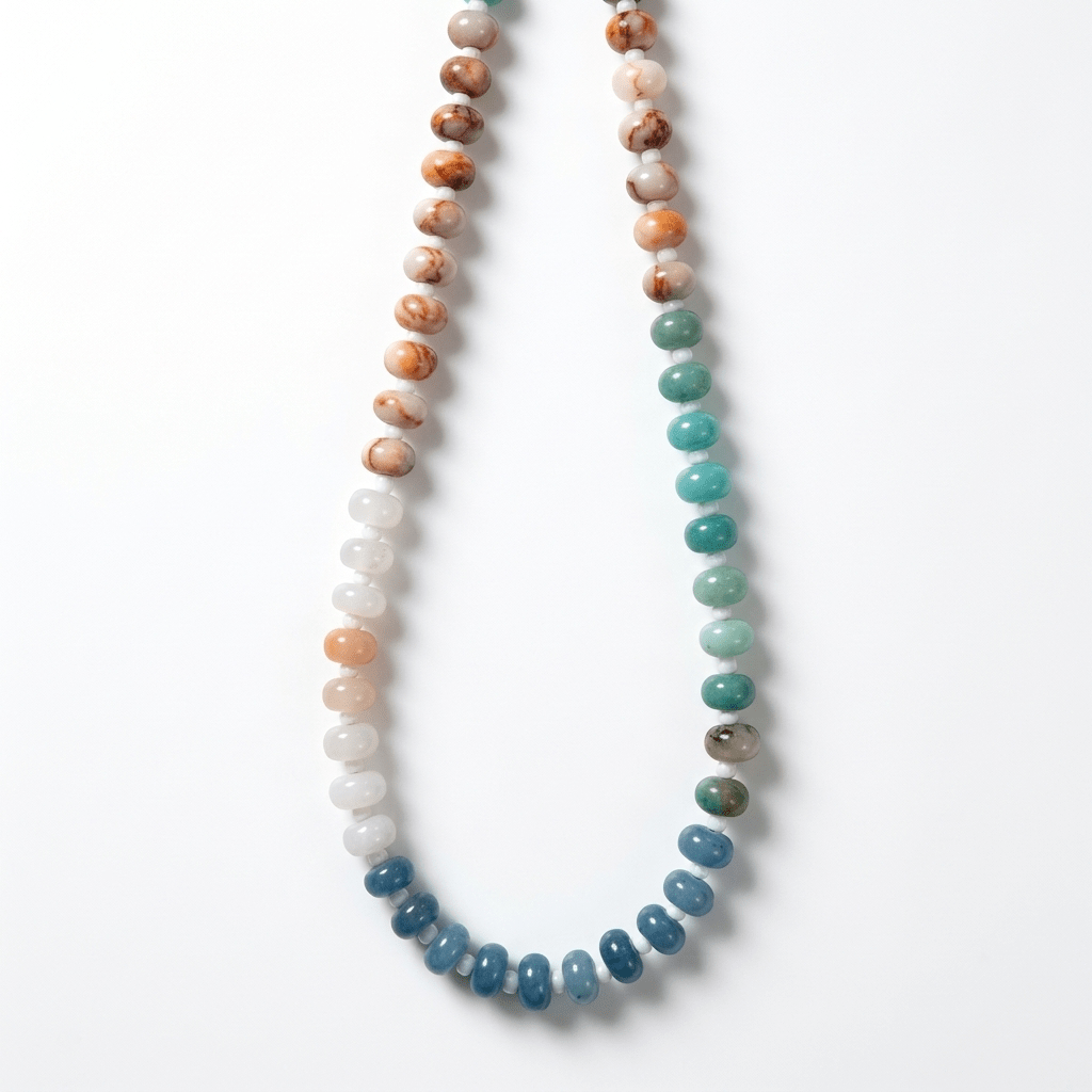 Ocean and Earth Tone Multi Color Jade Candy Bead Necklace - Desert Gypsy