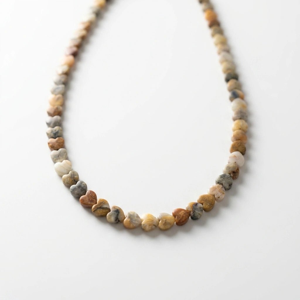 Petite Gemstone Heart Beaded Layering Necklace by Desert Gypsy - Desert Gypsy