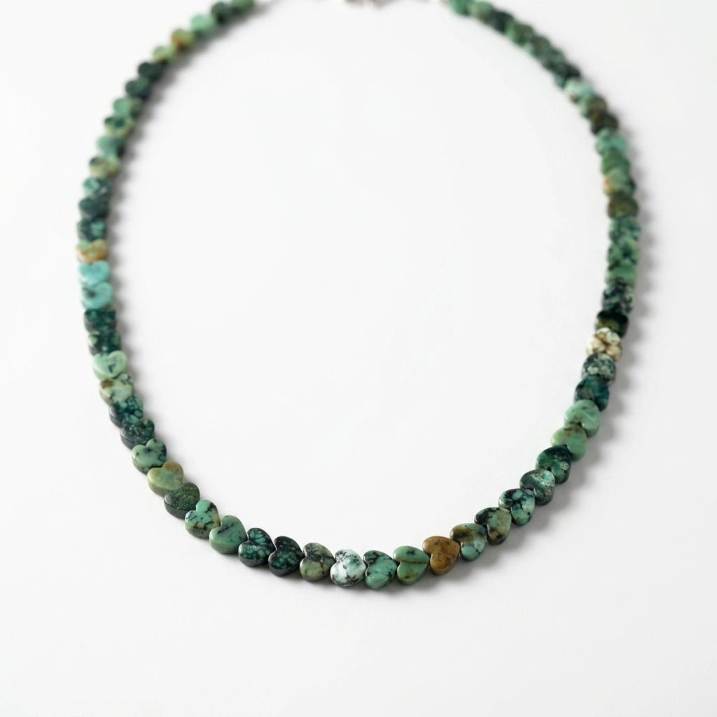 Petite Gemstone Heart Beaded Layering Necklace by Desert Gypsy - Desert Gypsy
