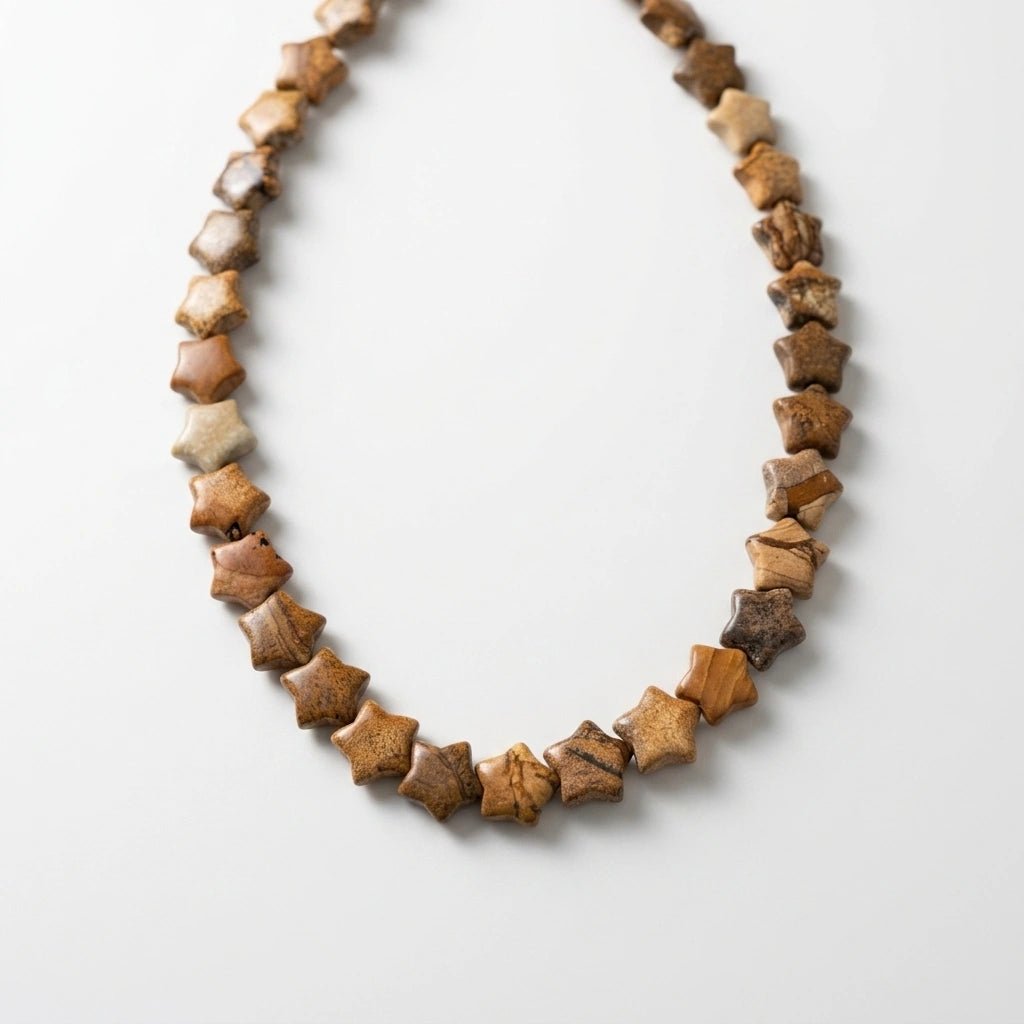 Picture Jasper Star Beaded Necklace - Natural Gemstone Necklace by Desert Gypsy - Desert Gypsy