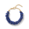 Royal Blue Chunky Beaded Bracelet with Gold Accents - Desert Gypsy