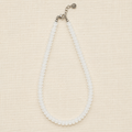 Clear translucent sea glass bead necklace with minimalist coastal styling