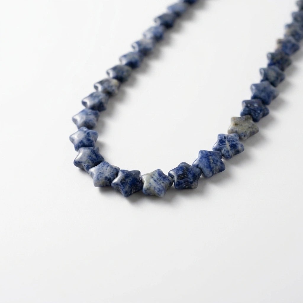 Sodalite Star Beaded Necklace - Royal Blue Gemstone Necklace by Desert Gypsy - Desert Gypsy