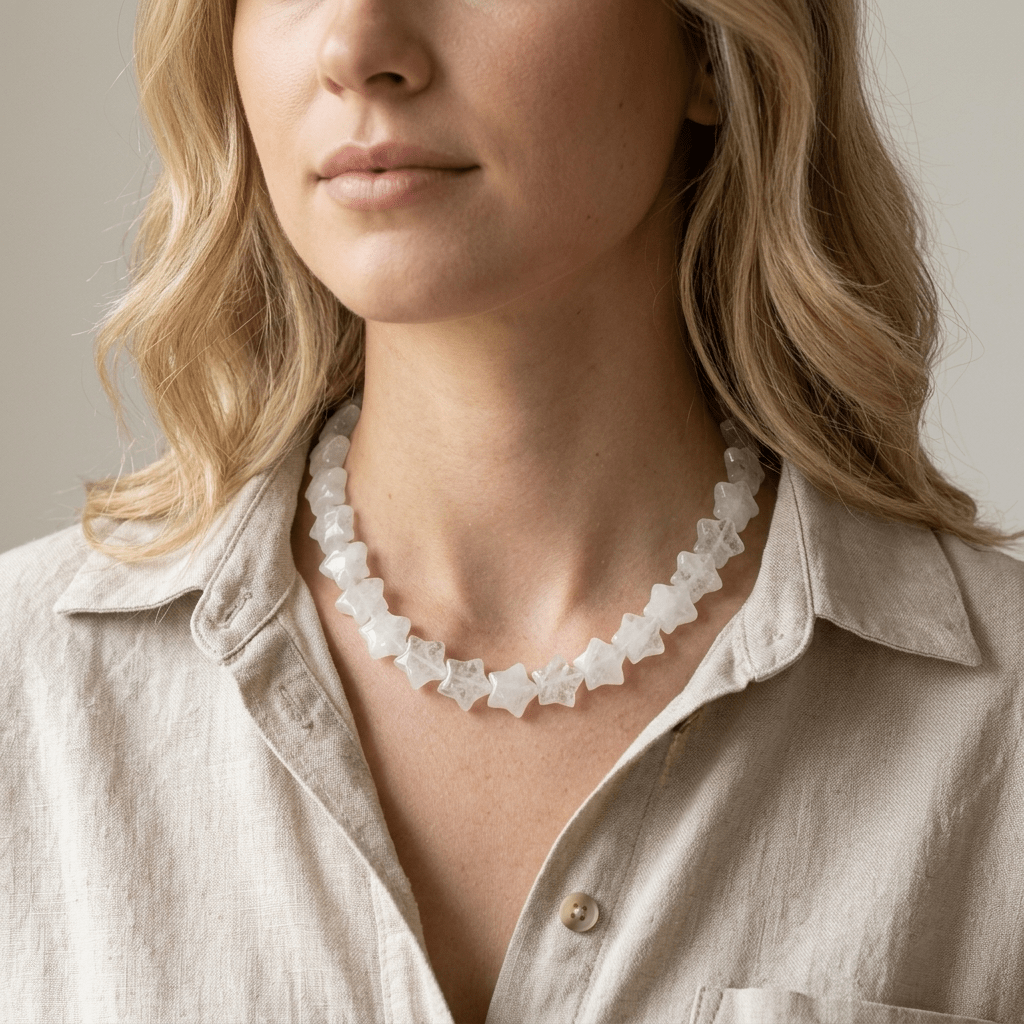 Starfish Necklace – Clear Quartz Star Beads | Handmade Texas Hill Country Jewelry - Desert Gypsy