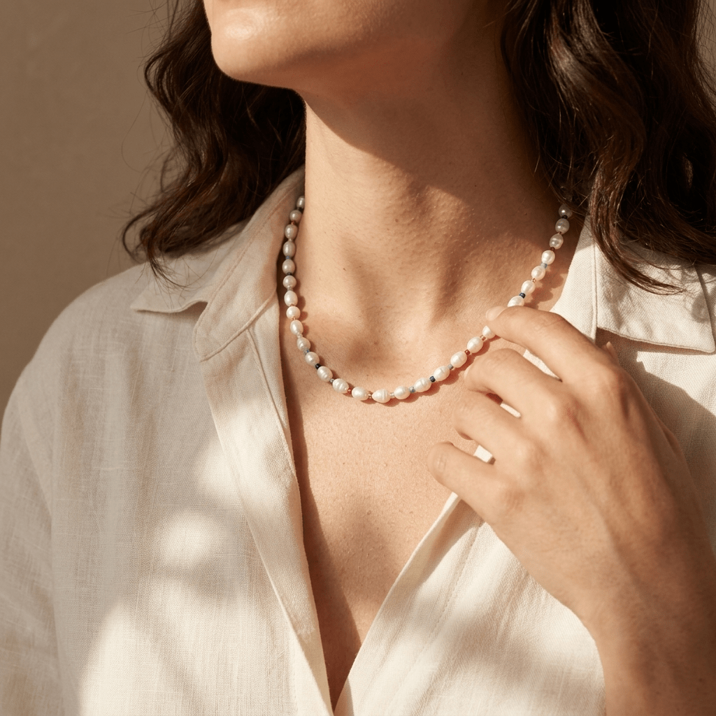 Wildflower Pearl Necklace | Freshwater Pearl Necklace - Desert Gypsy
