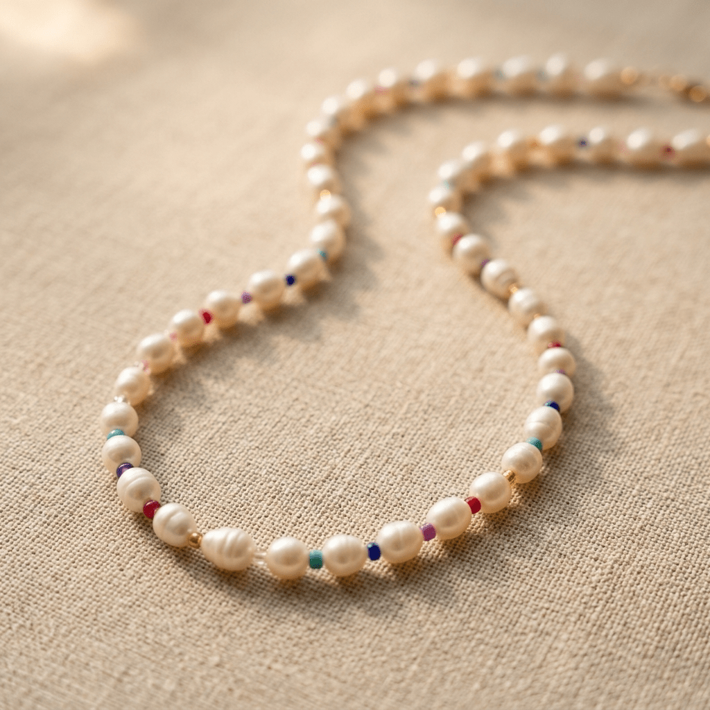 Wildflower Pearl Necklace | Freshwater Pearl Necklace - Desert Gypsy
